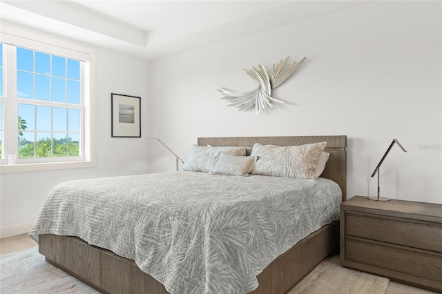 bedroom featuring light hardwood / wood-style flooring