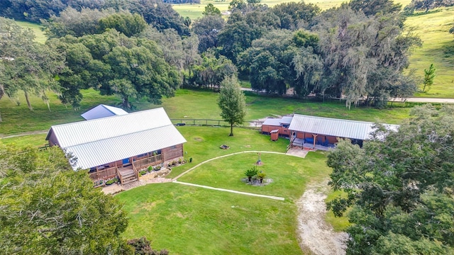 drone / aerial view with a rural view