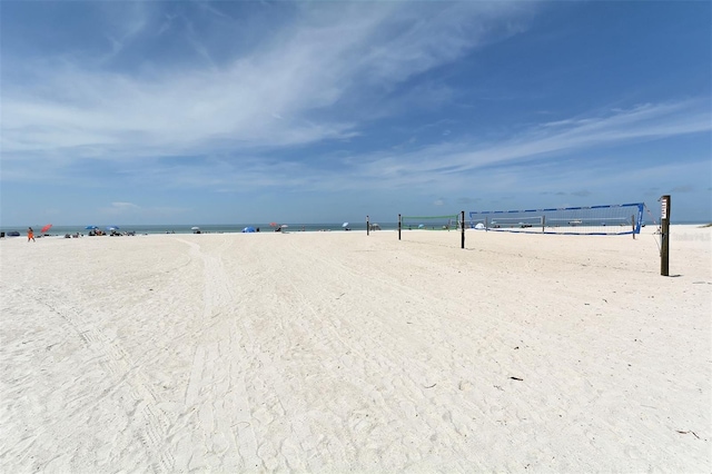 property view of water with a beach view