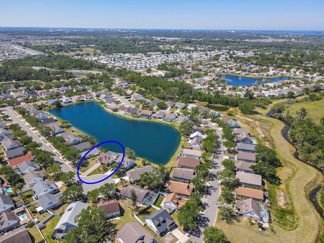 7209 49th Pl E, Palmetto, FL 34221 - birds eye view of property with a residential view and a water view