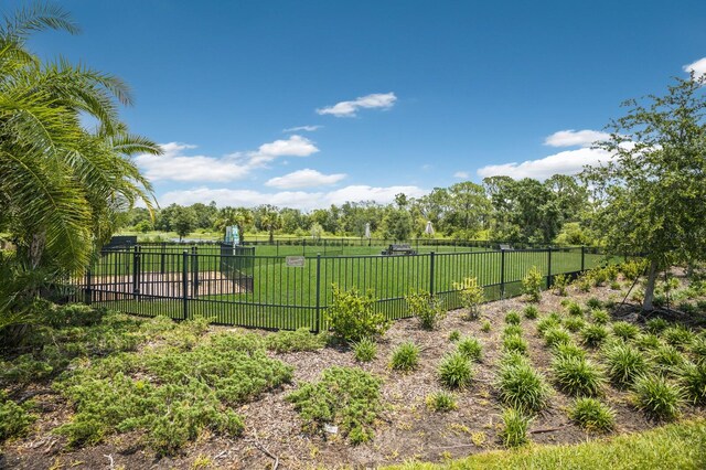 view of yard with a rural view