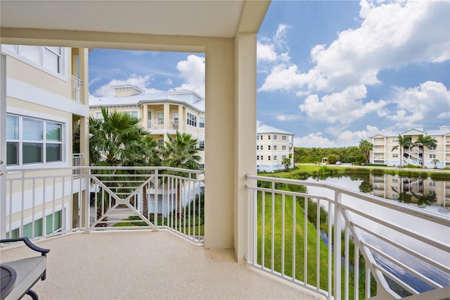 balcony with a water view