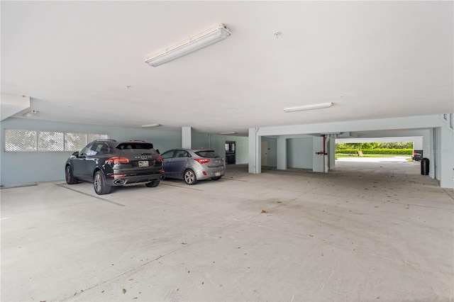 garage with a carport