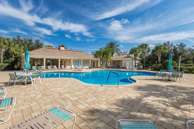 view of pool with a patio area