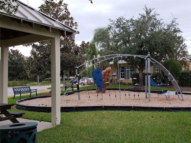 view of playground featuring a yard