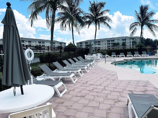 view of pool with a patio