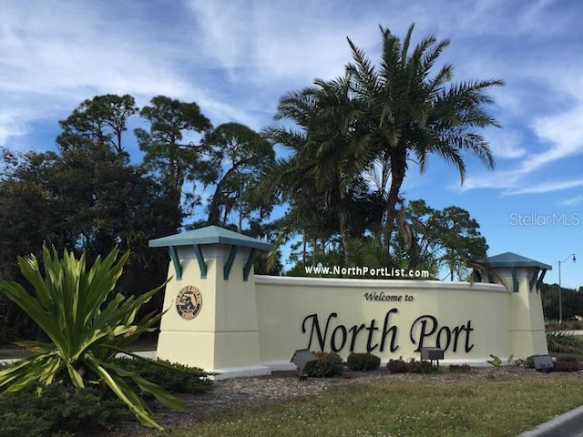 view of community sign