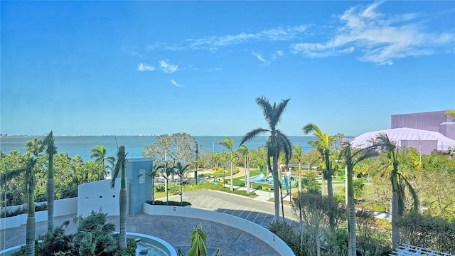 view of home's community featuring a water view