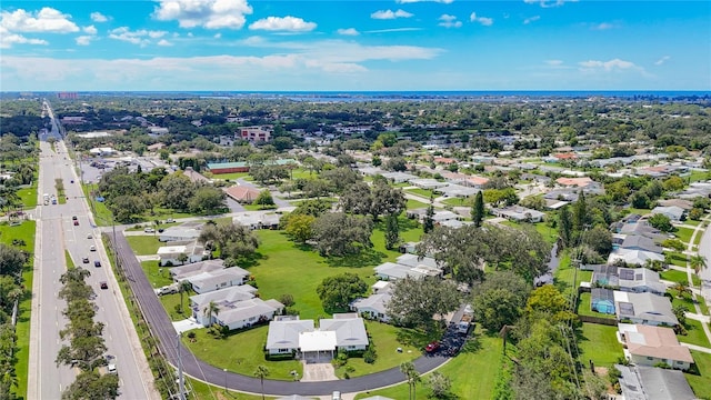 drone / aerial view with a residential view