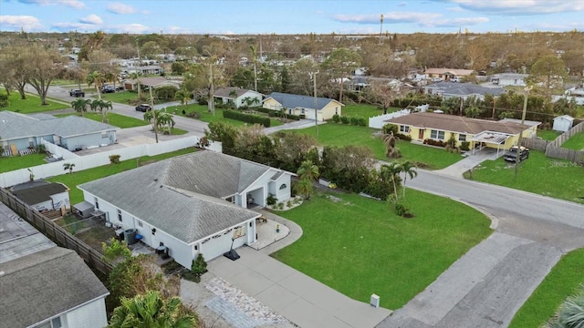 aerial view with a residential view