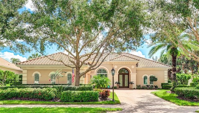 view of front of property with french doors