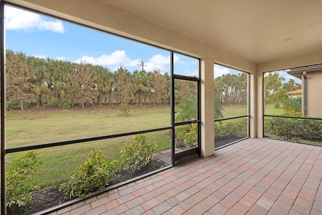 view of unfurnished sunroom