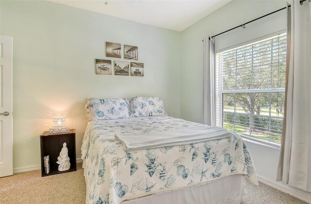 carpeted bedroom with multiple windows