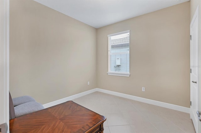 interior space featuring light tile patterned floors