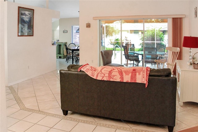 view of tiled living room