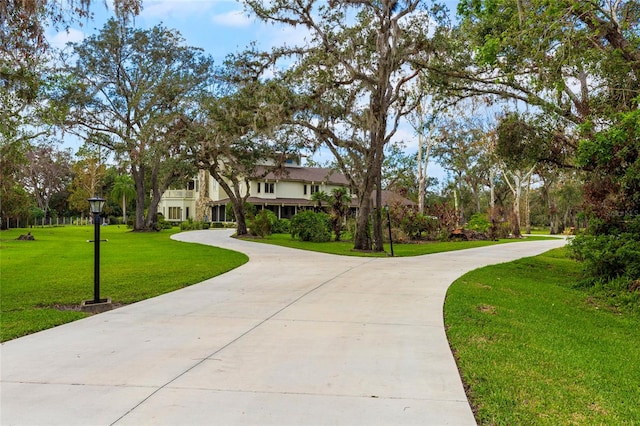 view of home's community with a yard