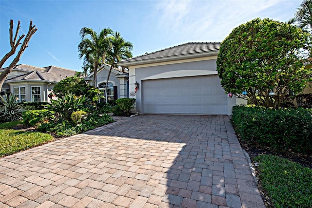 view of front of house with a garage