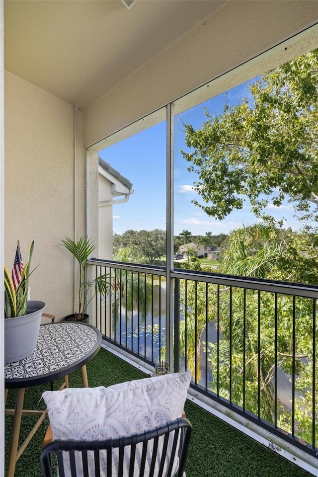 balcony with a water view