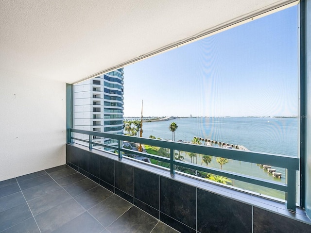 balcony with a water view