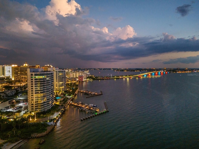 property view of water featuring a city view