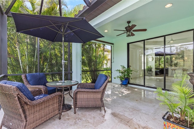 view of patio / terrace with ceiling fan