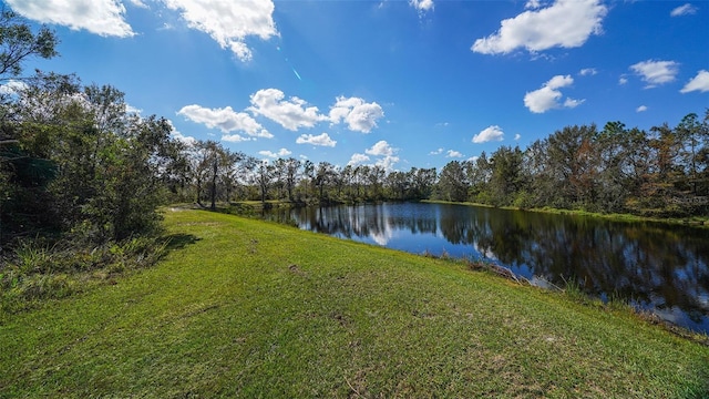property view of water with a view of trees