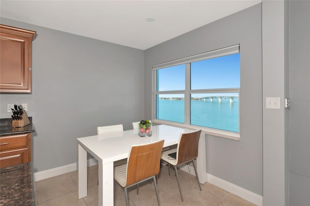 226 Golden Gate Pt Unit 64, Sarasota, FL 34236 - dining room featuring baseboards and light tile patterned floors