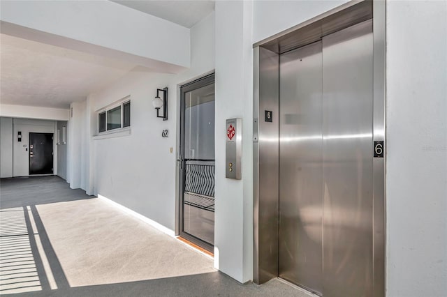 226 Golden Gate Pt Unit 64, Sarasota, FL 34236 - hall with baseboards and elevator