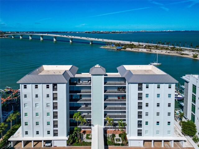 226 Golden Gate Pt Unit 64, Sarasota, FL 34236 - bird's eye view with a water view