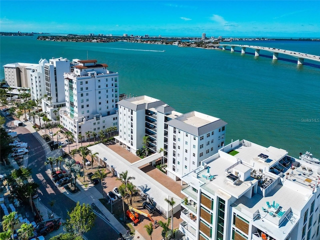 226 Golden Gate Pt Unit 64, Sarasota, FL 34236 - aerial view featuring a water view