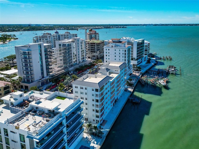 226 Golden Gate Pt Unit 64, Sarasota, FL 34236 - drone / aerial view with a water view