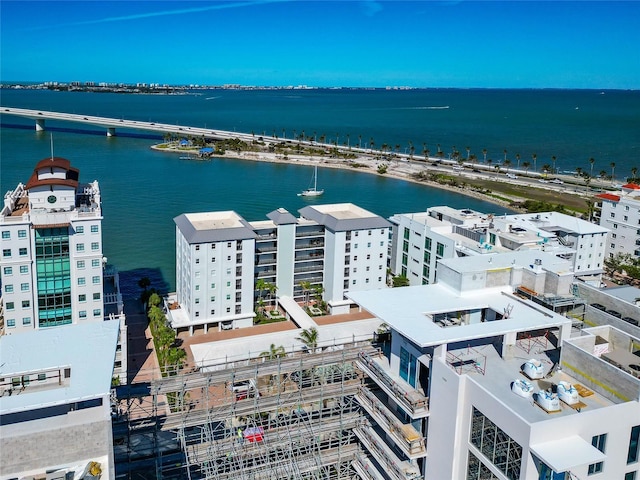 226 Golden Gate Pt Unit 64, Sarasota, FL 34236 - drone / aerial view featuring a water view