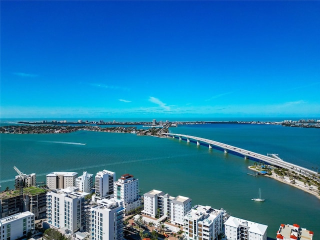 226 Golden Gate Pt Unit 64, Sarasota, FL 34236 - bird's eye view with a water view