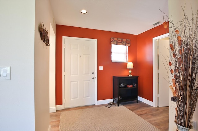 foyer featuring light hardwood / wood-style floors