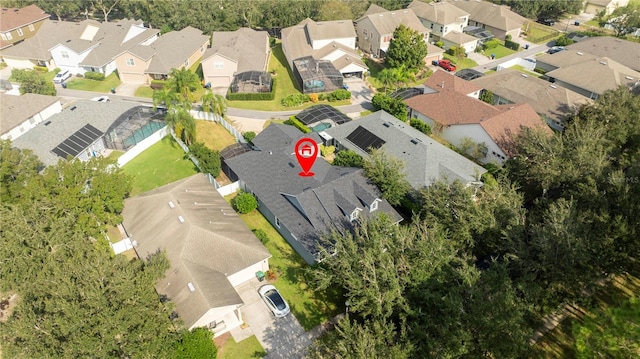 bird's eye view with a residential view
