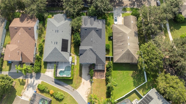 drone / aerial view with a residential view