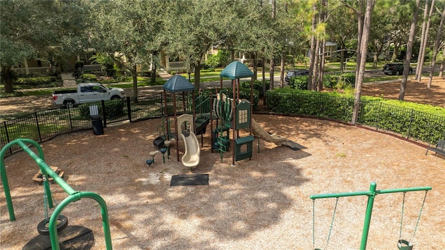 community playground with fence