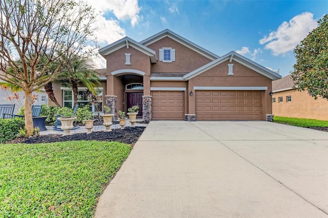 craftsman inspired home featuring a garage