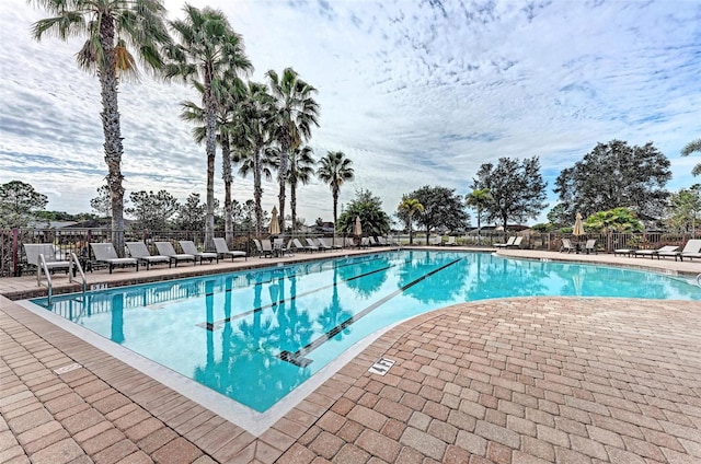 view of pool with a patio