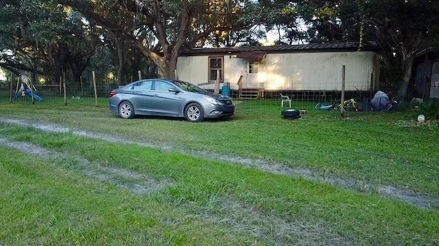 view of yard with a playground