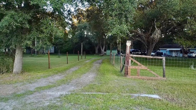 view of community featuring a lawn