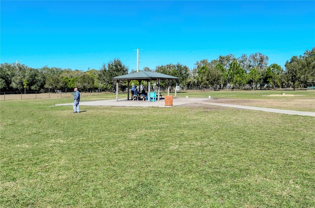 view of property's community featuring a gazebo and a yard