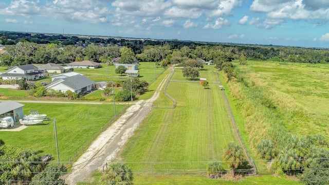 aerial view featuring a rural view