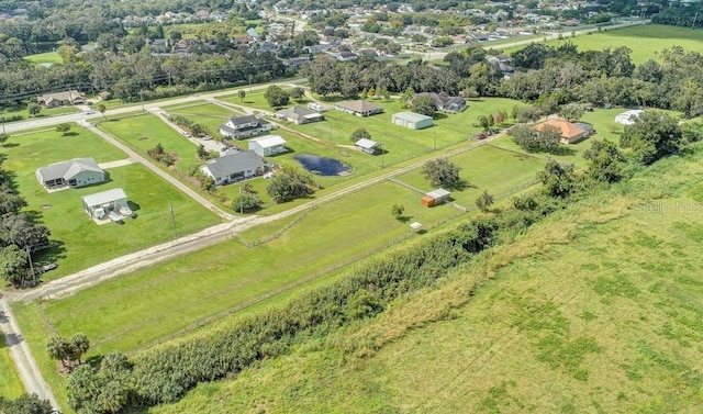 aerial view with a rural view