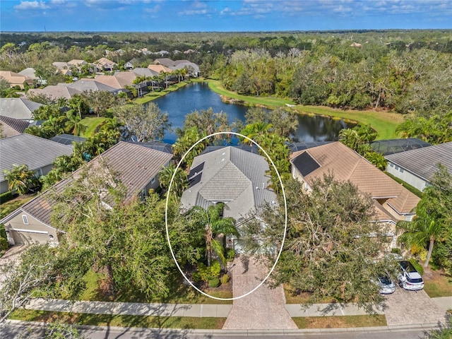 12121 Thornhill Ct, Lakewood Ranch, FL 34202 - aerial perspective of suburban area with a nearby body of water