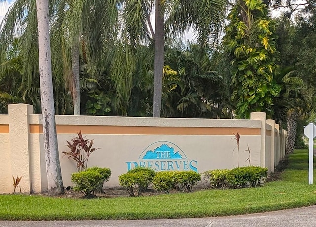 view of community sign