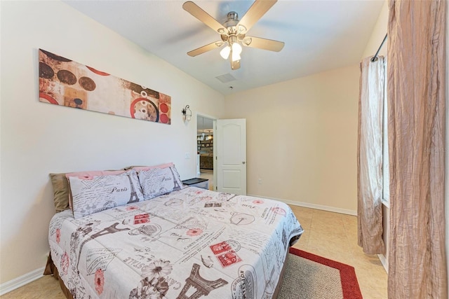 bedroom with ceiling fan