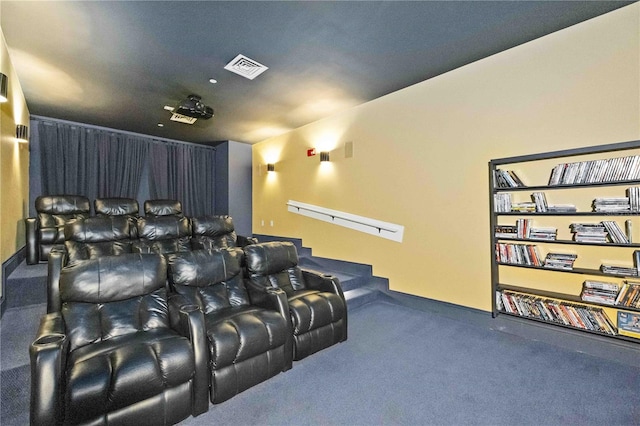 cinema room with carpet