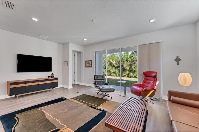 living room featuring light hardwood / wood-style floors