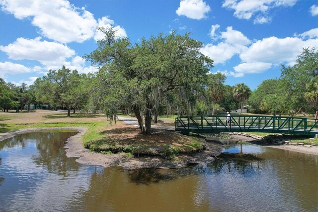 view of community featuring a water view